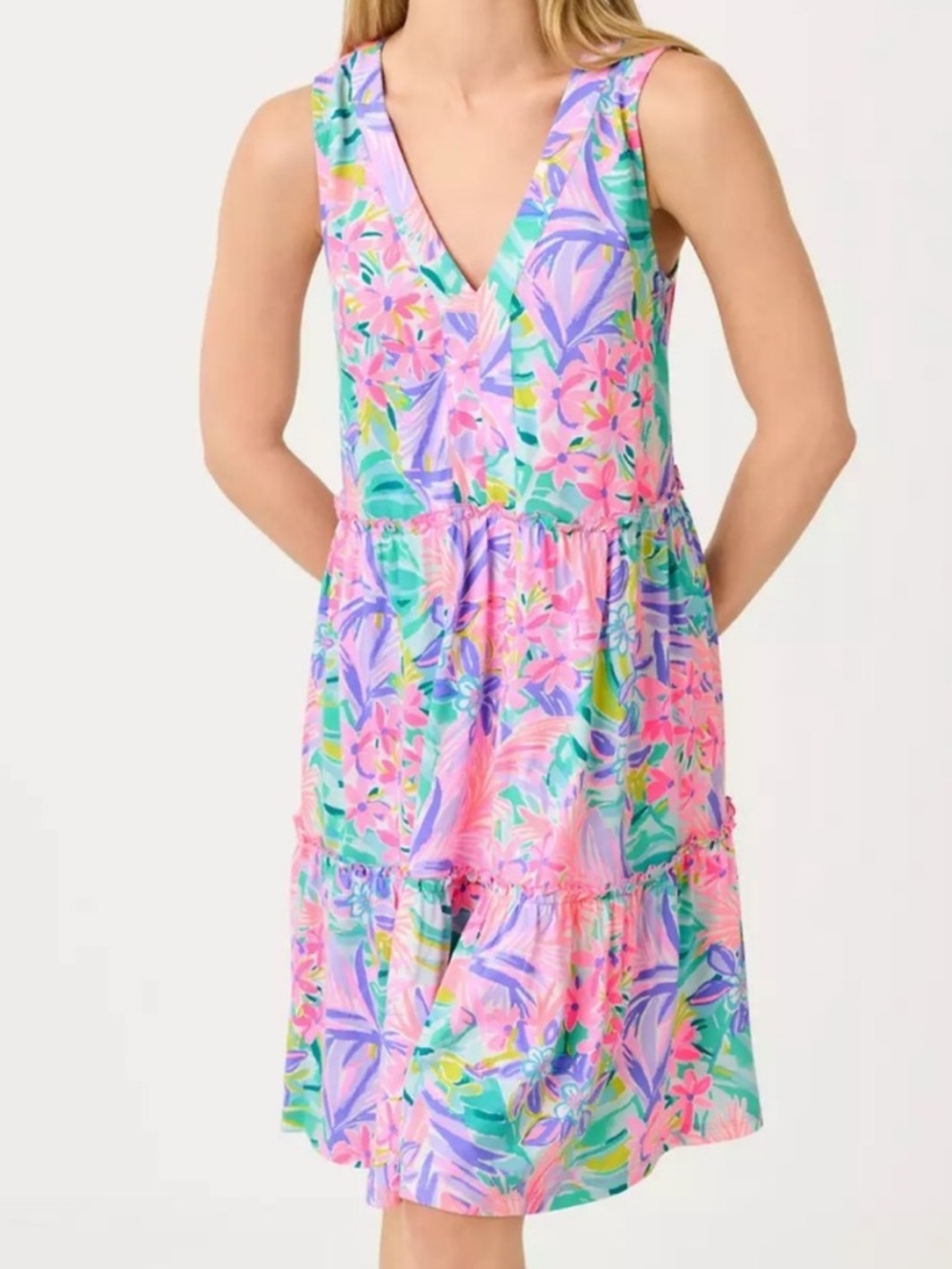 Lilly Pulitzer Lorina V neck dress size S